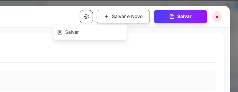 Configurações e salvar